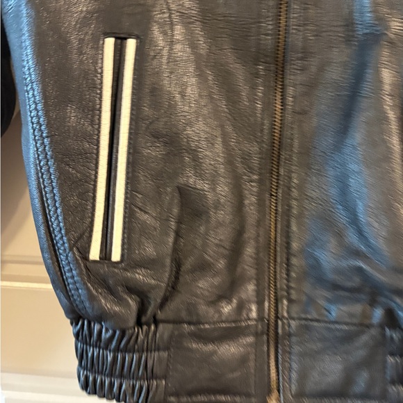 Rare VTG 1994 Popeye leather moto jacket with bold racing-style details Size XL - Picture 7 of 15